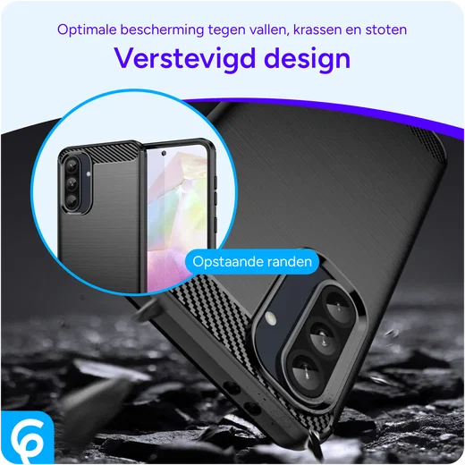 Samsung Galaxy A56 Hoesje Geborsteld TPU Flexibele Back Cover Zwart afbeelding 2