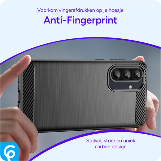 Samsung Galaxy A56 Hoesje Geborsteld TPU Flexibele Back Cover Zwart afbeelding 4