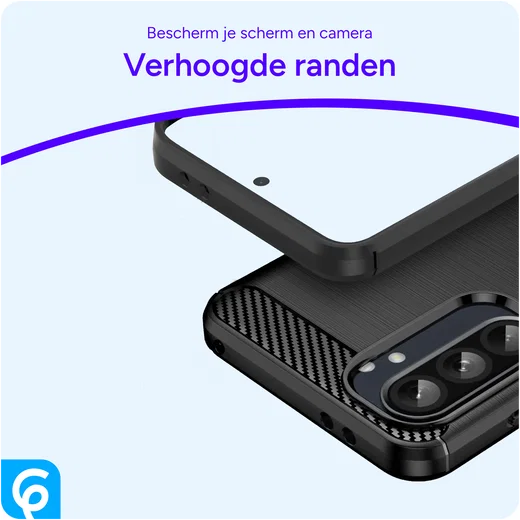 Samsung Galaxy A56 Hoesje Geborsteld TPU Flexibele Back Cover Zwart afbeelding 6