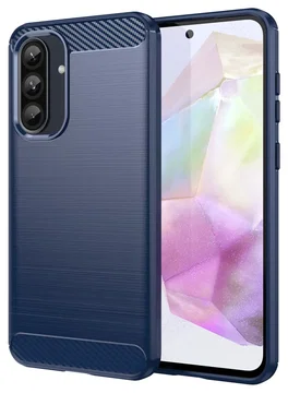 Samsung Galaxy A56 Hoesje Geborsteld TPU Flexibele Back Cover Blauw