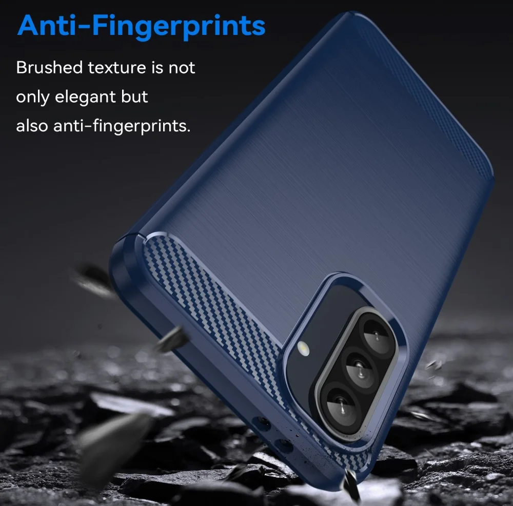 Samsung Galaxy A56 Hoesje Geborsteld TPU Flexibele Back Cover Blauw afbeelding 2