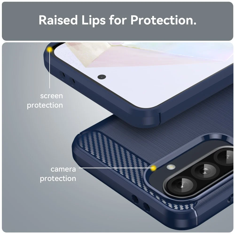 Samsung Galaxy A56 Hoesje Geborsteld TPU Flexibele Back Cover Blauw afbeelding 7