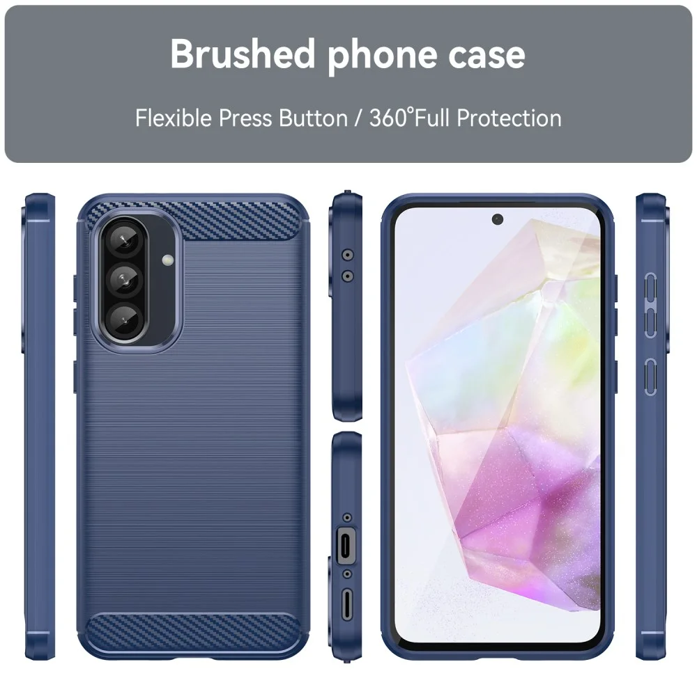 Samsung Galaxy A56 Hoesje Geborsteld TPU Flexibele Back Cover Blauw afbeelding 9