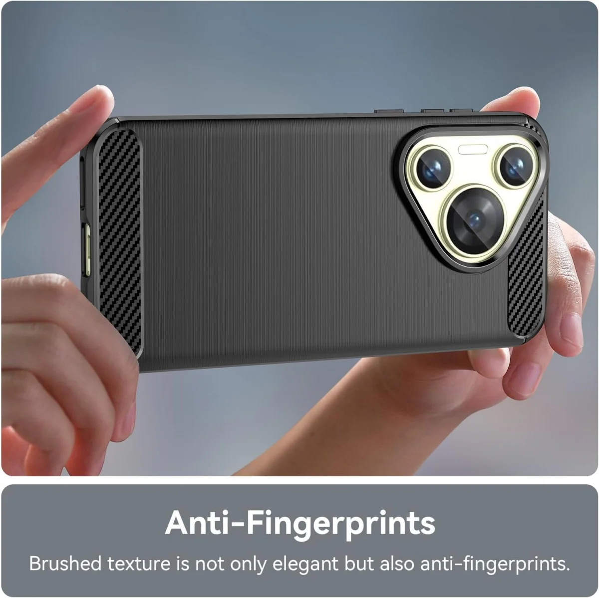 Huawei Pura 70 Hoesje Geborsteld TPU Flexibele Back Cover Zwart afbeelding 5