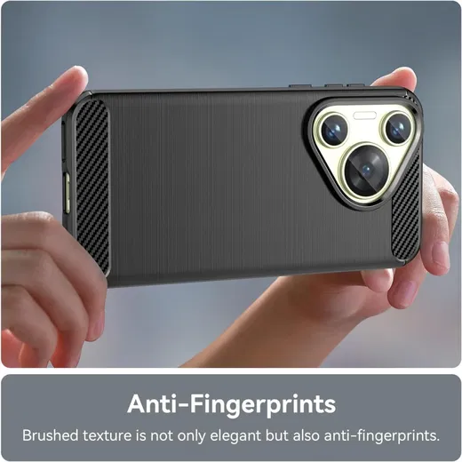 Huawei Pura 70 Hoesje Geborsteld TPU Flexibele Back Cover Zwart afbeelding 5