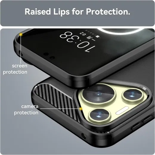 Huawei Pura 70 Hoesje Geborsteld TPU Flexibele Back Cover Zwart afbeelding 6