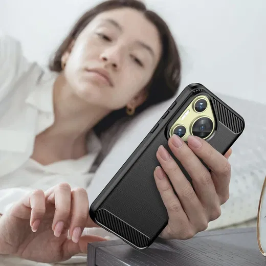 Huawei Pura 70 Hoesje Geborsteld TPU Flexibele Back Cover Zwart afbeelding 7