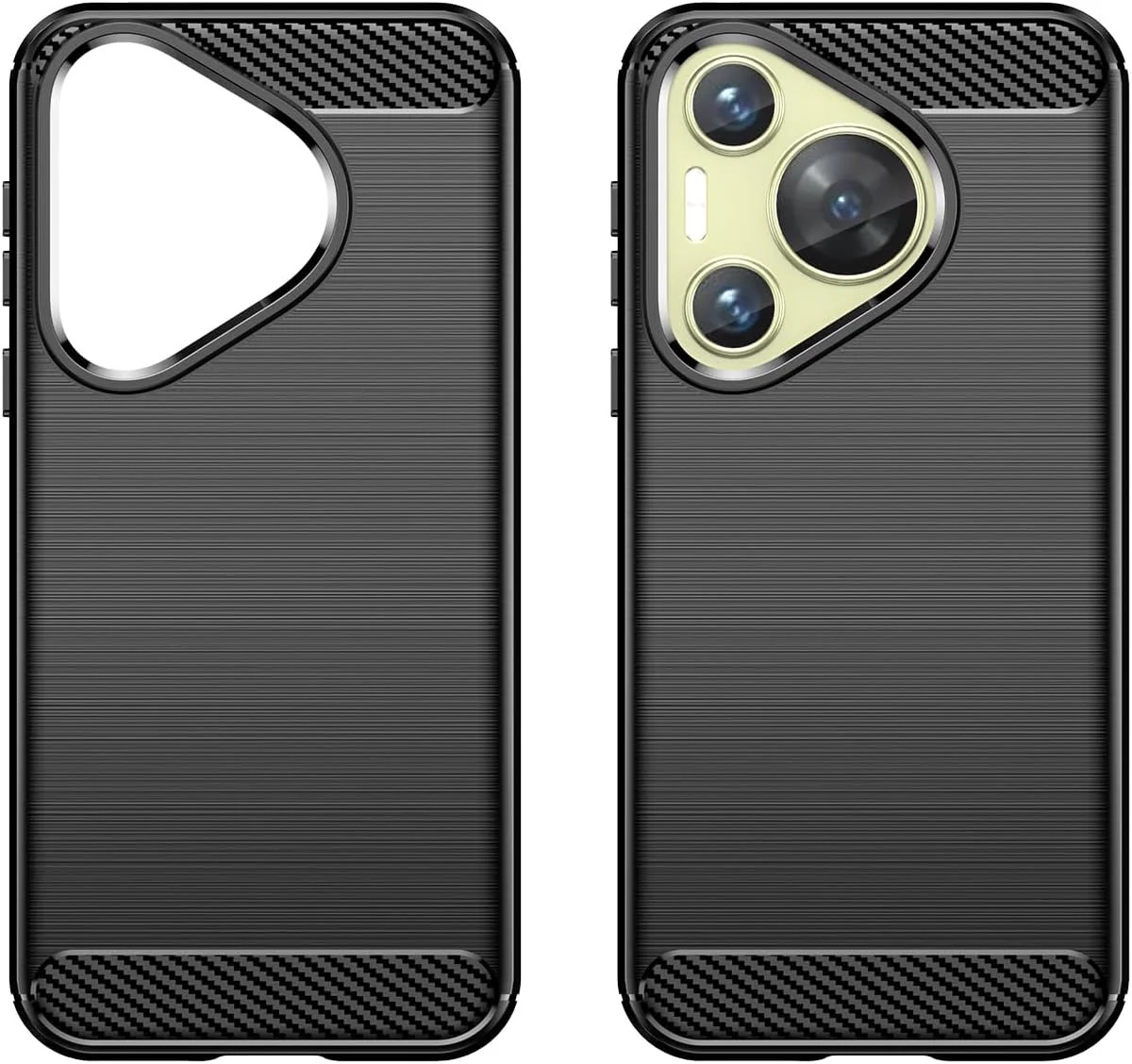 Huawei Pura 70 Hoesje Geborsteld TPU Flexibele Back Cover Zwart afbeelding 9