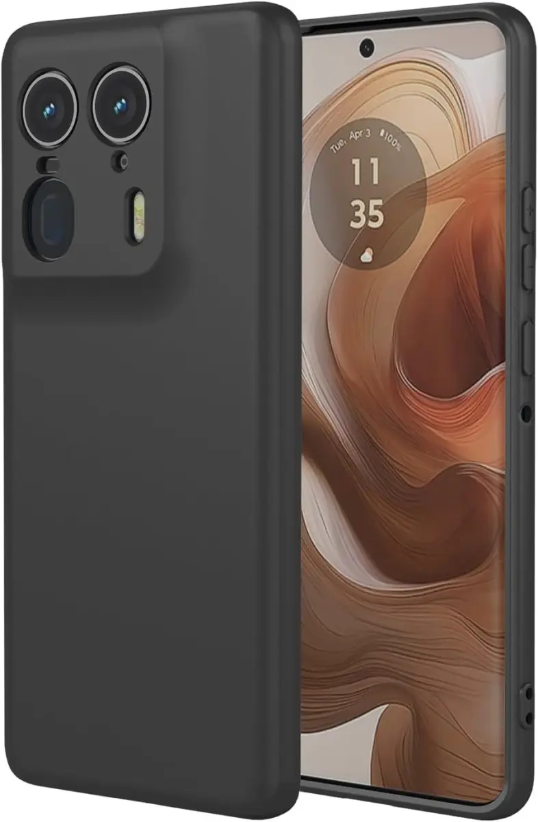 Motorola Edge 50 Ultra Hoesje Dun TPU Back Cover Matte Zwart afbeelding 1
