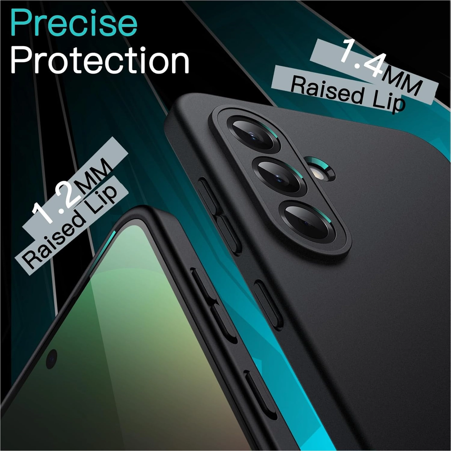 Samsung Galaxy A56 Hoesje Dun TPU Back Cover Matte Zwart afbeelding 3