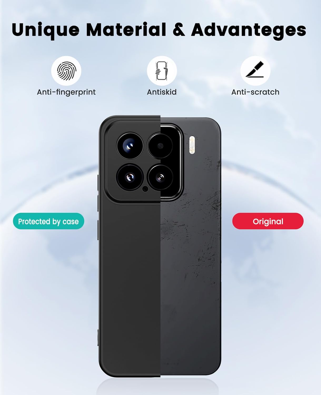 Xiaomi 15 Hoesje Dun TPU Back Cover Matte Zwart afbeelding 7
