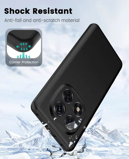 Xiaomi Poco X7 / Redmi Note 14 Pro 5G Hoesje Dun TPU Back Cover Matte Zwart afbeelding 2