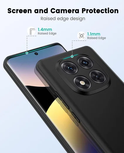 Xiaomi Poco X7 / Redmi Note 14 Pro 5G Hoesje Dun TPU Back Cover Matte Zwart afbeelding 3