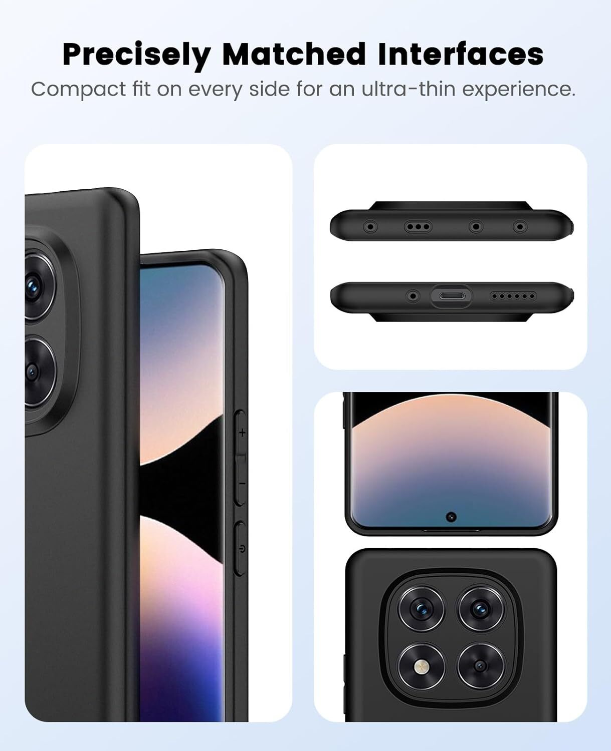 Xiaomi Poco X7 / Redmi Note 14 Pro 5G Hoesje Dun TPU Back Cover Matte Zwart afbeelding 5