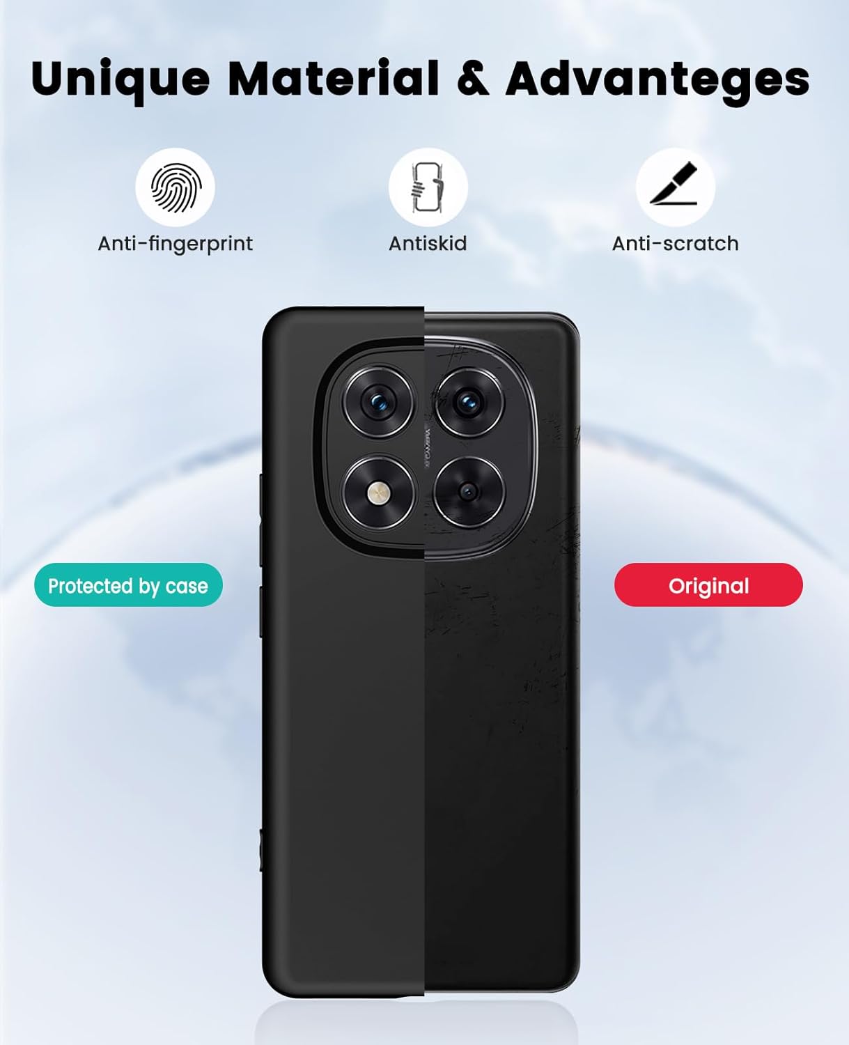 Xiaomi Poco X7 / Redmi Note 14 Pro 5G Hoesje Dun TPU Back Cover Matte Zwart afbeelding 6