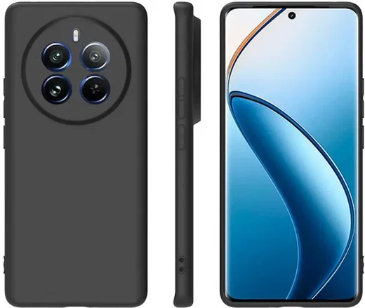 Realme 12 Pro Hoesje Dun TPU Back Cover Matte Zwart afbeelding 5