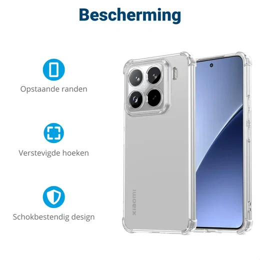 Xiaomi 15 Hoesje Schokbestendig en Dun TPU Back Cover Transparant afbeelding 5