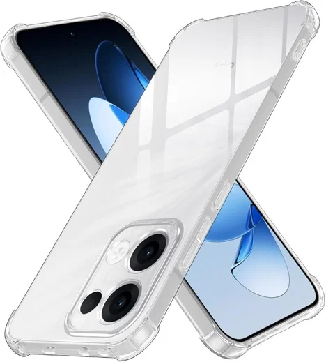 Oppo Reno 13 Hoesje Schokbestendig en Dun TPU Back Cover Transparant afbeelding 1