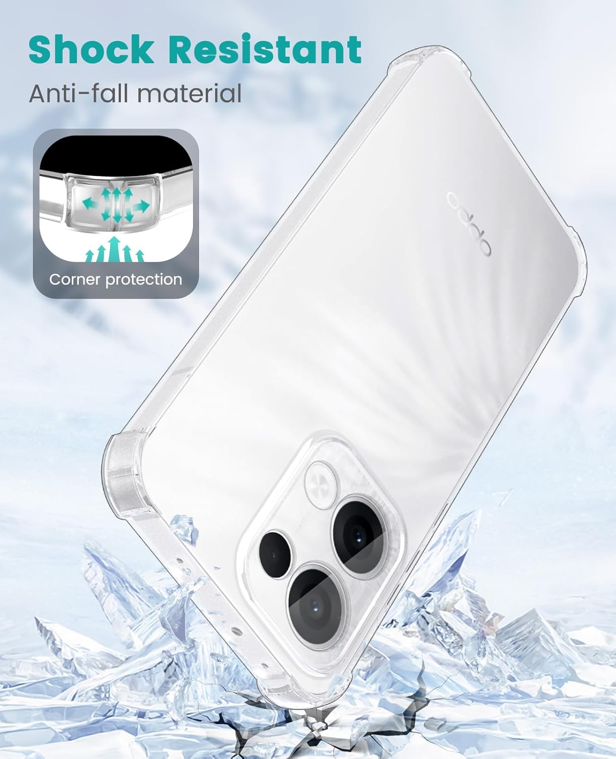 Oppo Reno 13 Hoesje Schokbestendig en Dun TPU Back Cover Transparant afbeelding 2