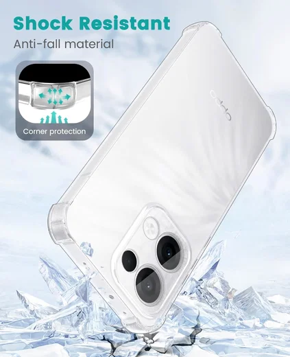 Oppo Reno 13 Hoesje Schokbestendig en Dun TPU Back Cover Transparant afbeelding 2