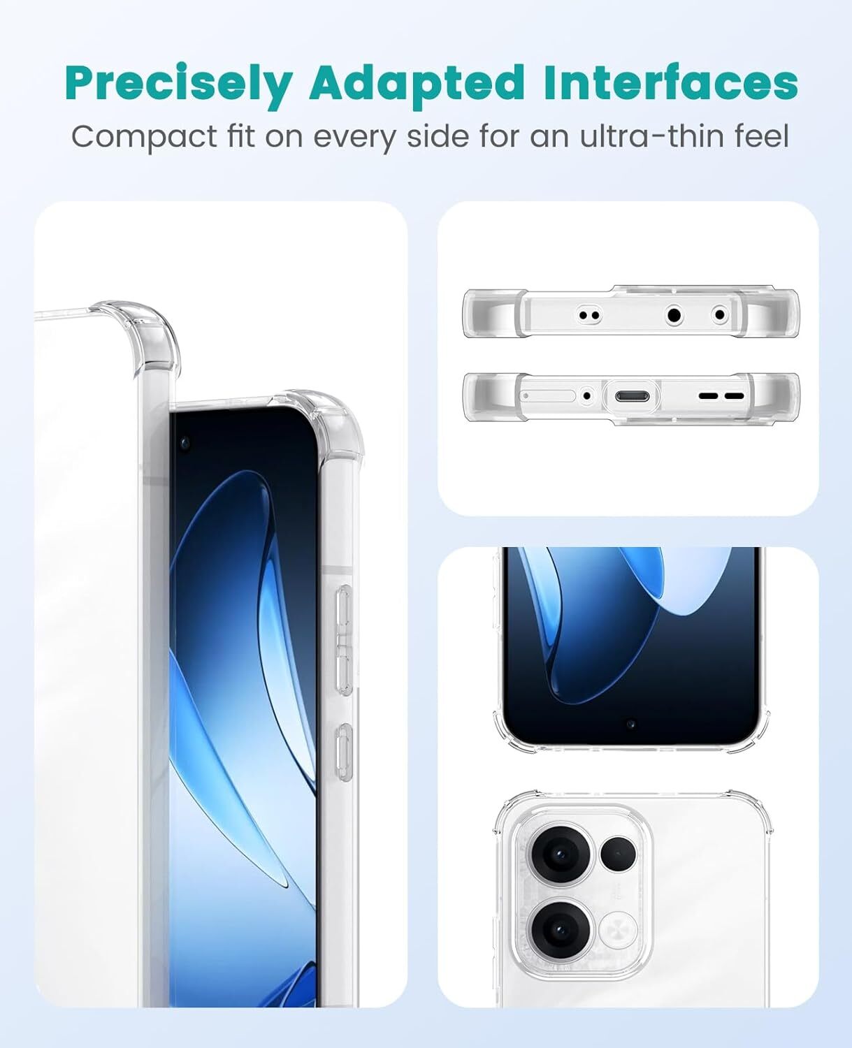 Oppo Reno 13 Hoesje Schokbestendig en Dun TPU Back Cover Transparant afbeelding 6