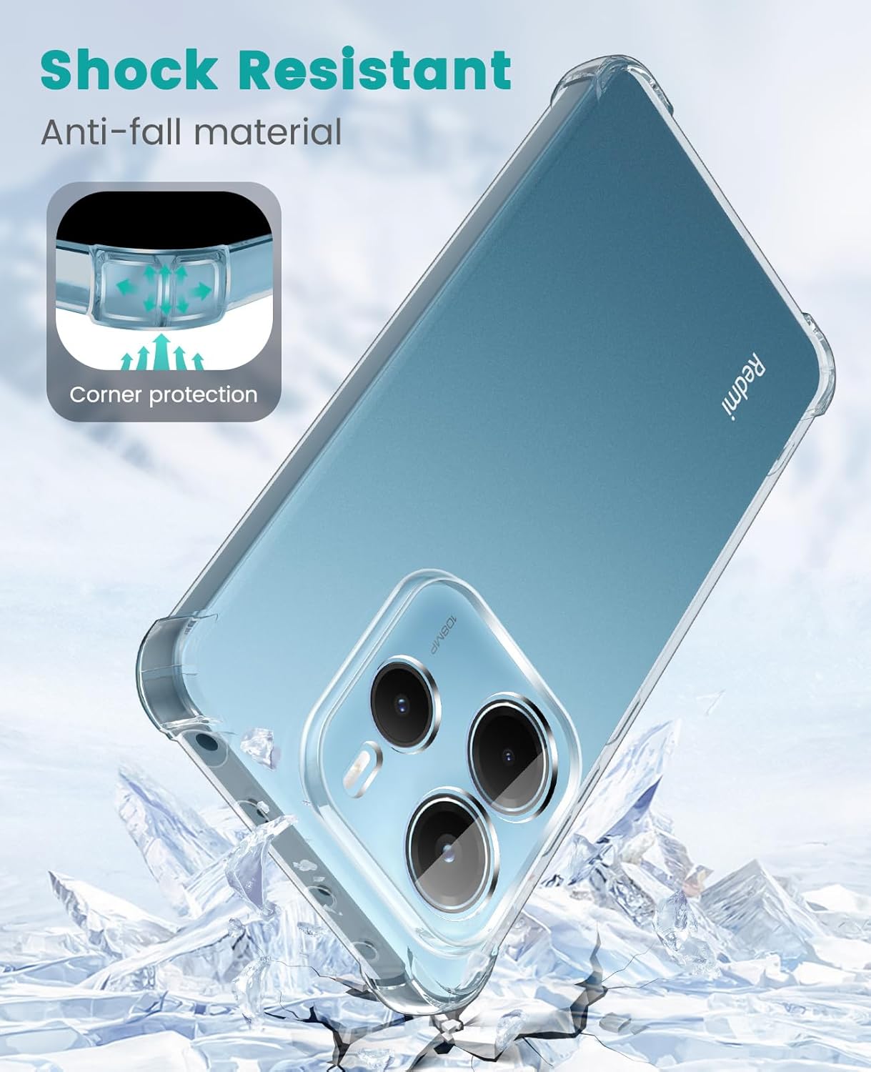Xiaomi Redmi Note 14 4G Hoesje Schokbestendig en Dun TPU Back Cover Transparant afbeelding 4
