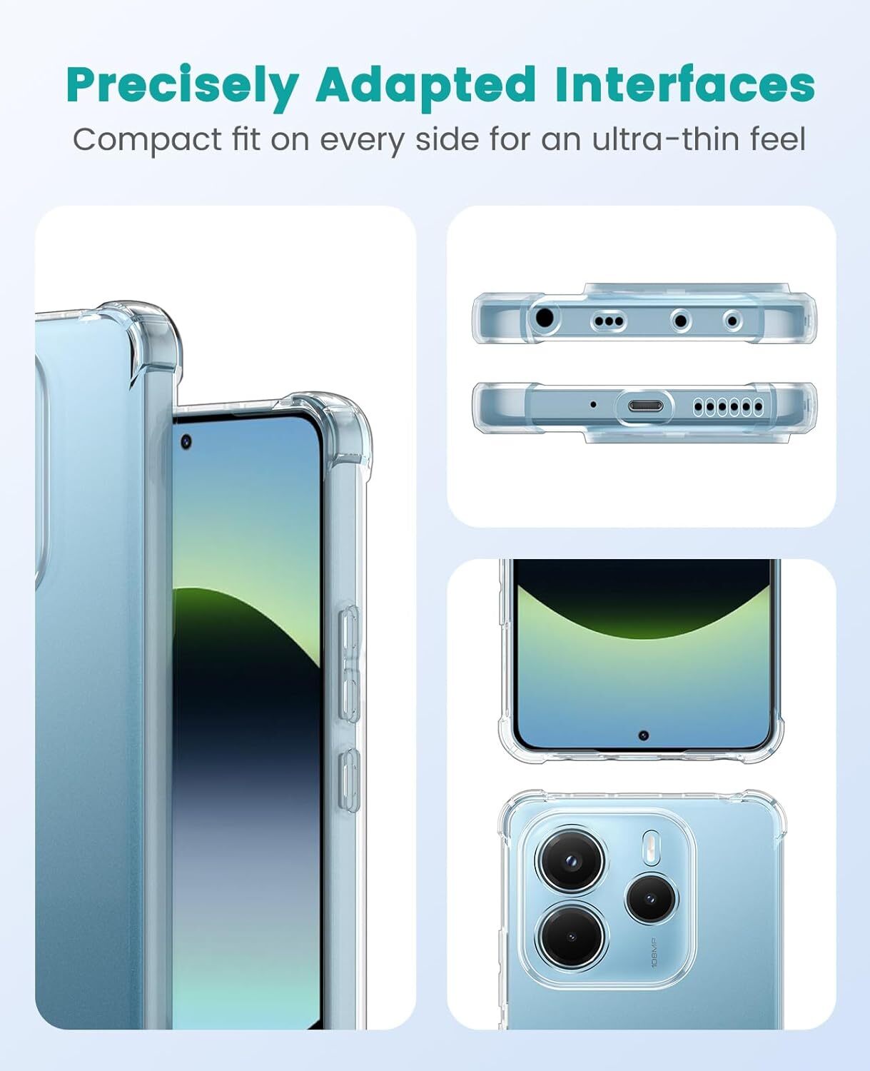 Xiaomi Redmi Note 14 4G Hoesje Schokbestendig en Dun TPU Back Cover Transparant afbeelding 6