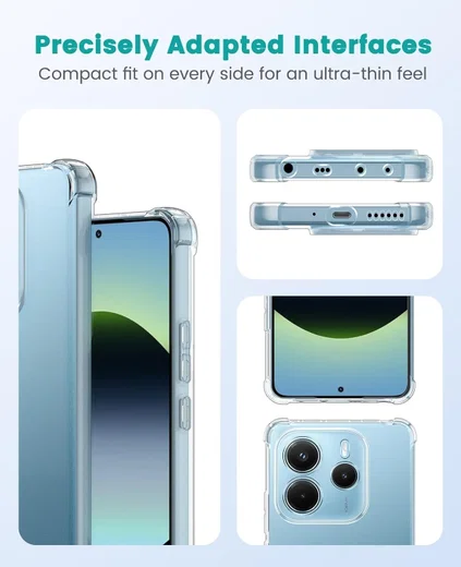 Xiaomi Redmi Note 14 4G Hoesje Schokbestendig en Dun TPU Back Cover Transparant afbeelding 6