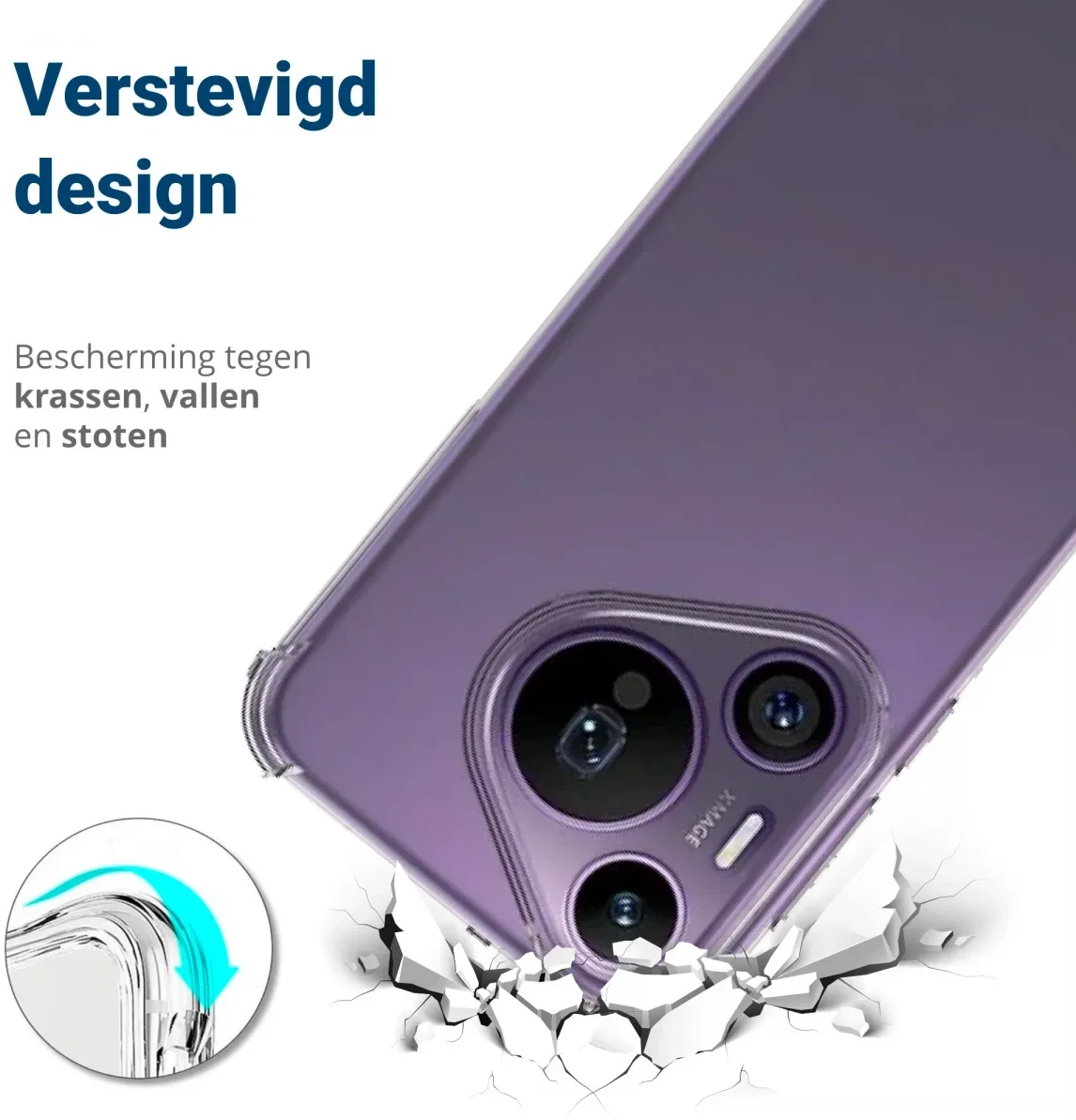 Huawei Pura 70 Hoesje Schokbestendig en Dun TPU Back Cover Transparant afbeelding 2