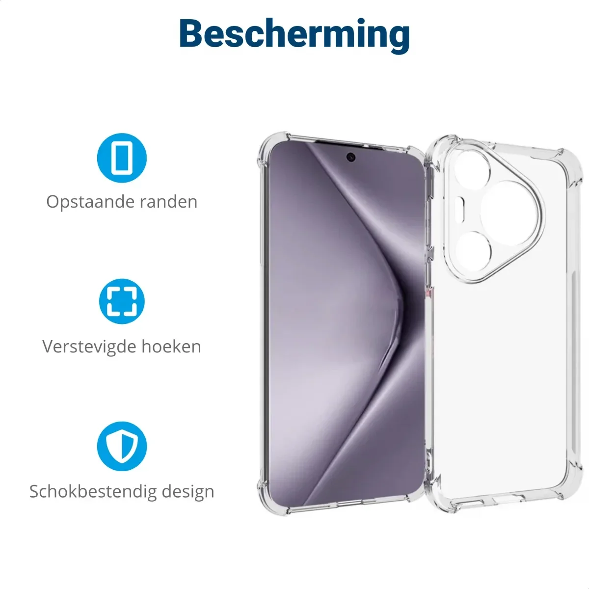 Huawei Pura 70 Hoesje Schokbestendig en Dun TPU Back Cover Transparant afbeelding 4