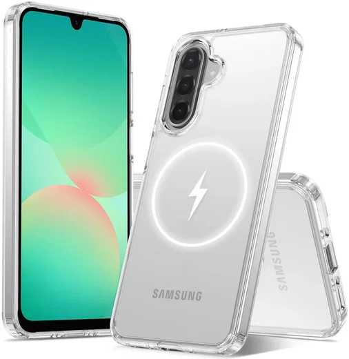 Samsung Galaxy A26 Hoesje Hard Back Cover met MagSafe Transparant afbeelding 2