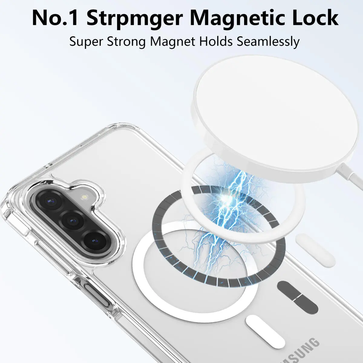 Samsung Galaxy A26 Hoesje Hard Back Cover met MagSafe Transparant afbeelding 3