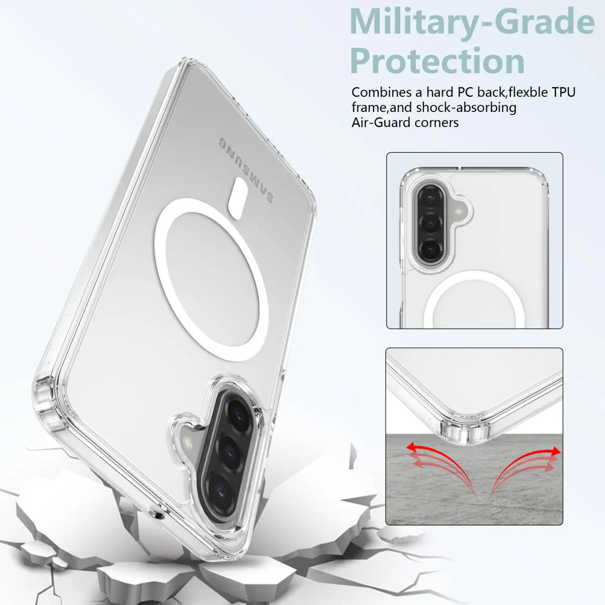 Samsung Galaxy A26 Hoesje Hard Back Cover met MagSafe Transparant afbeelding 4