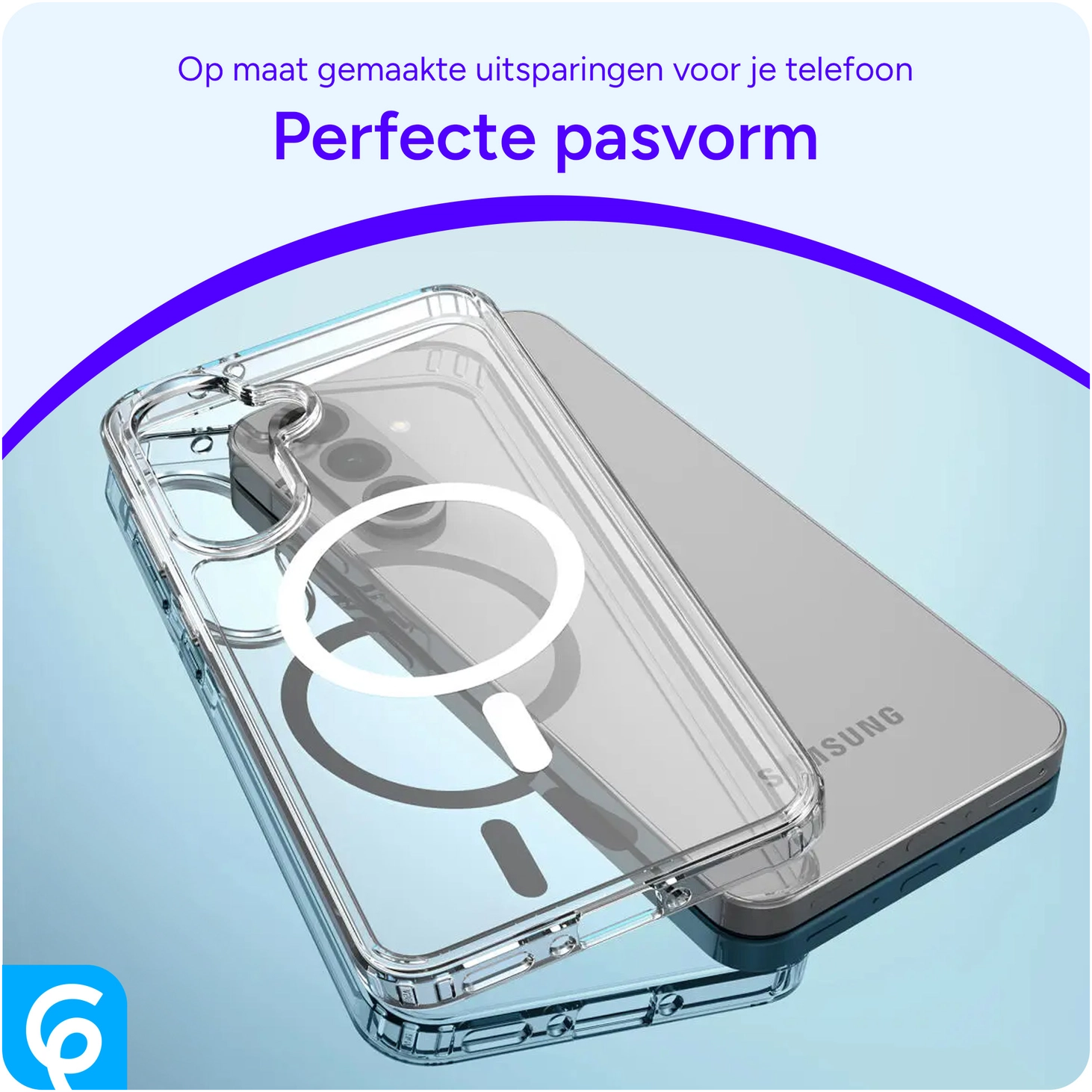 Samsung Galaxy A56 Hoesje Hard Back Cover met MagSafe Transparant afbeelding 3
