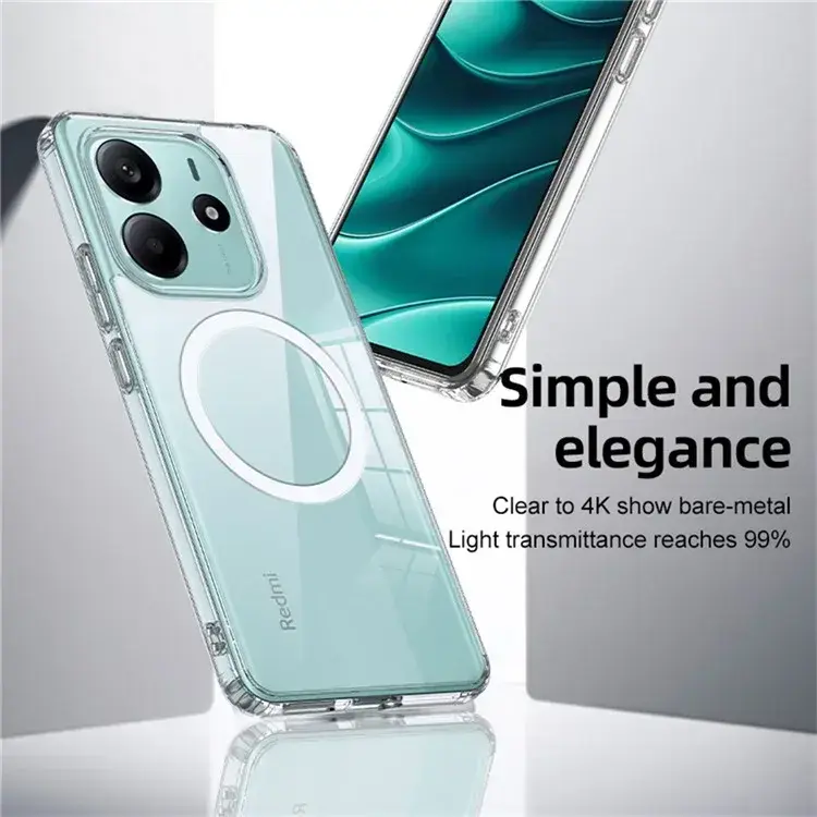Xiaomi Redmi Note 14 4G Hoesje Hard Back Cover met MagSafe Transparant afbeelding 2