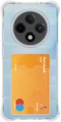Oppo Reno 12 F Hoesje Dun TPU met Pasjeshouder Back Cover Transparant afbeelding