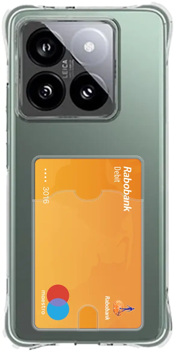 Xiaomi 14T Pro Hoesje Dun TPU met Pasjeshouder Back Cover Transparant afbeelding 1