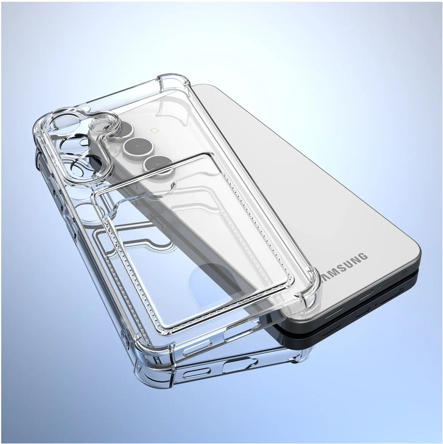 Samsung Galaxy A56 Hoesje Dun TPU met Pasjeshouder Back Cover Transparant afbeelding 3