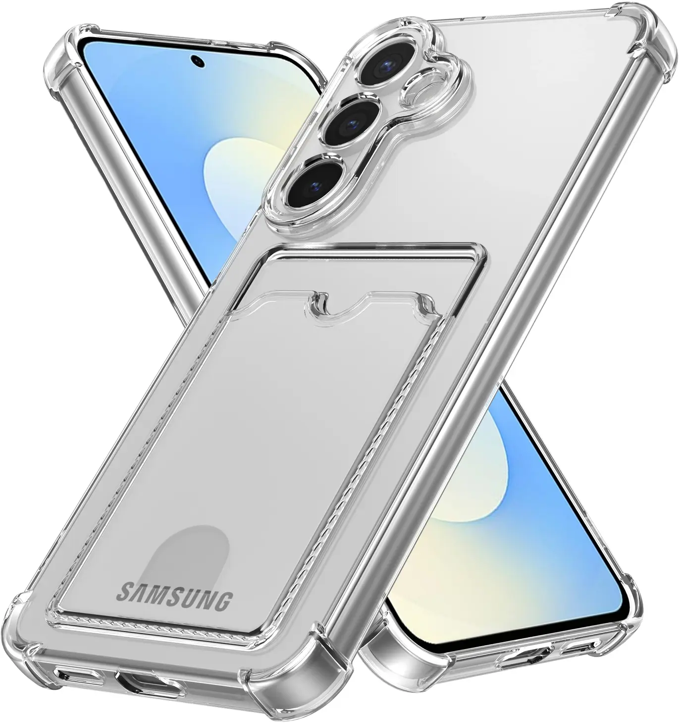 Samsung Galaxy A56 Hoesje Dun TPU met Pasjeshouder Back Cover Transparant afbeelding 1