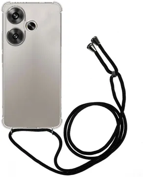 Xiaomi Poco F6 Hoesje met Koord Schokbestendig TPU Transparant