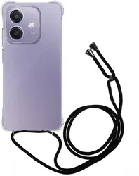 Oppo A60 4G Hoesje met Koord Schokbestendig TPU Transparant afbeelding