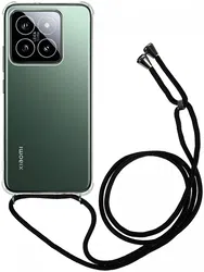 Xiaomi 14T Pro Hoesje met Koord Schokbestendig TPU Transparant afbeelding