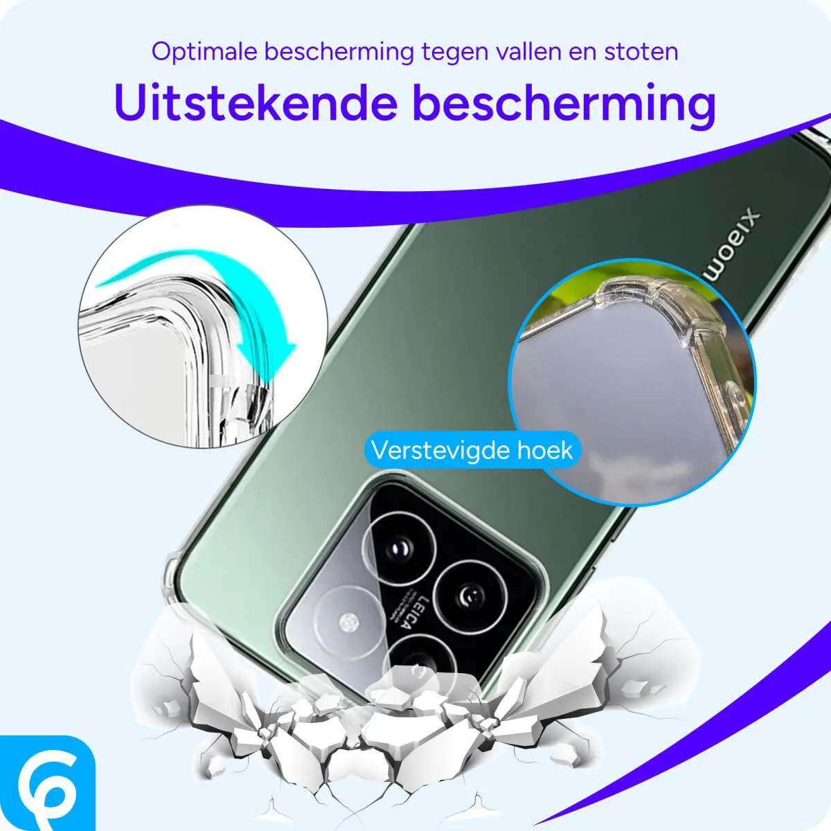 Xiaomi 14T Pro Hoesje met Koord Schokbestendig TPU Transparant afbeelding 2