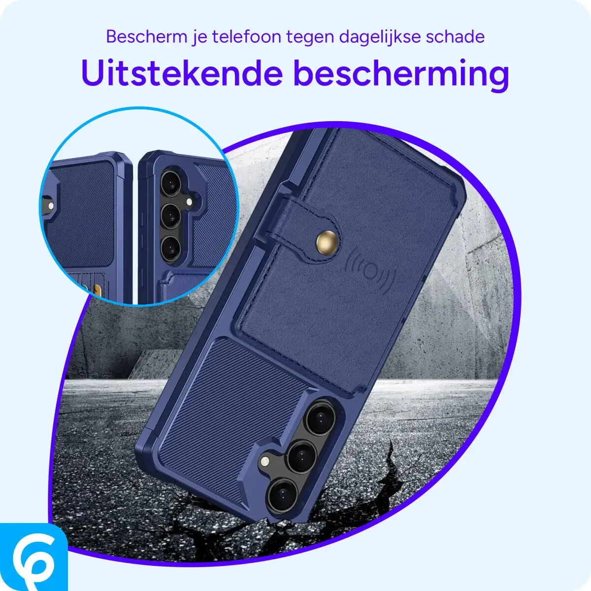 Samsung Galaxy A56 Hoesje 3-in-1 Pasjes Portemonnee Back Cover Blauw afbeelding 10