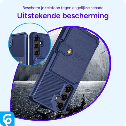 Samsung Galaxy A56 Hoesje 3-in-1 Pasjes Portemonnee Back Cover Blauw afbeelding 10