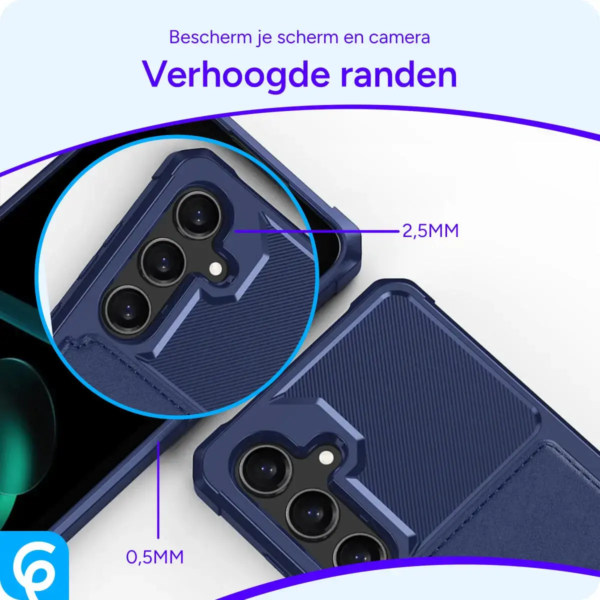 Samsung Galaxy A56 Hoesje 3-in-1 Pasjes Portemonnee Back Cover Blauw afbeelding 9