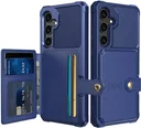 Samsung Galaxy A56 TPU Back Cover met Kunstleren Wallet Blauw