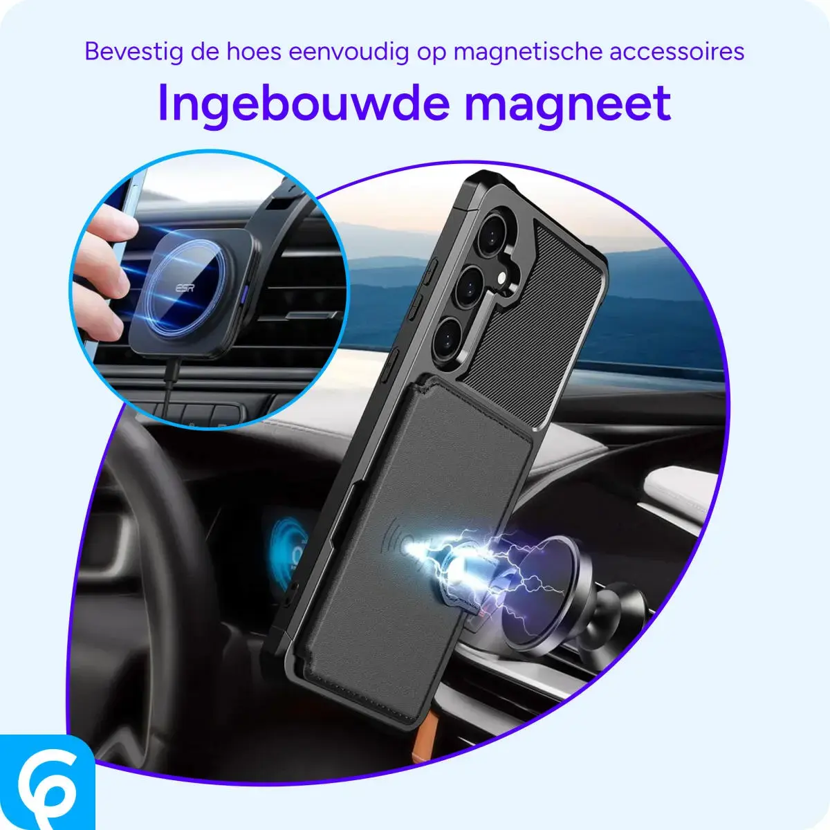 Samsung Galaxy A56 Hoesje 3-in-1 Pasjes Portemonnee Back Cover Zwart afbeelding 7