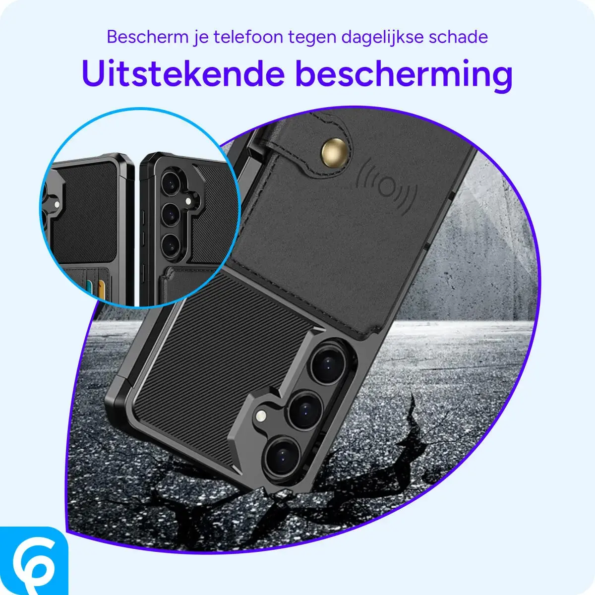 Samsung Galaxy A56 Hoesje 3-in-1 Pasjes Portemonnee Back Cover Zwart afbeelding 9