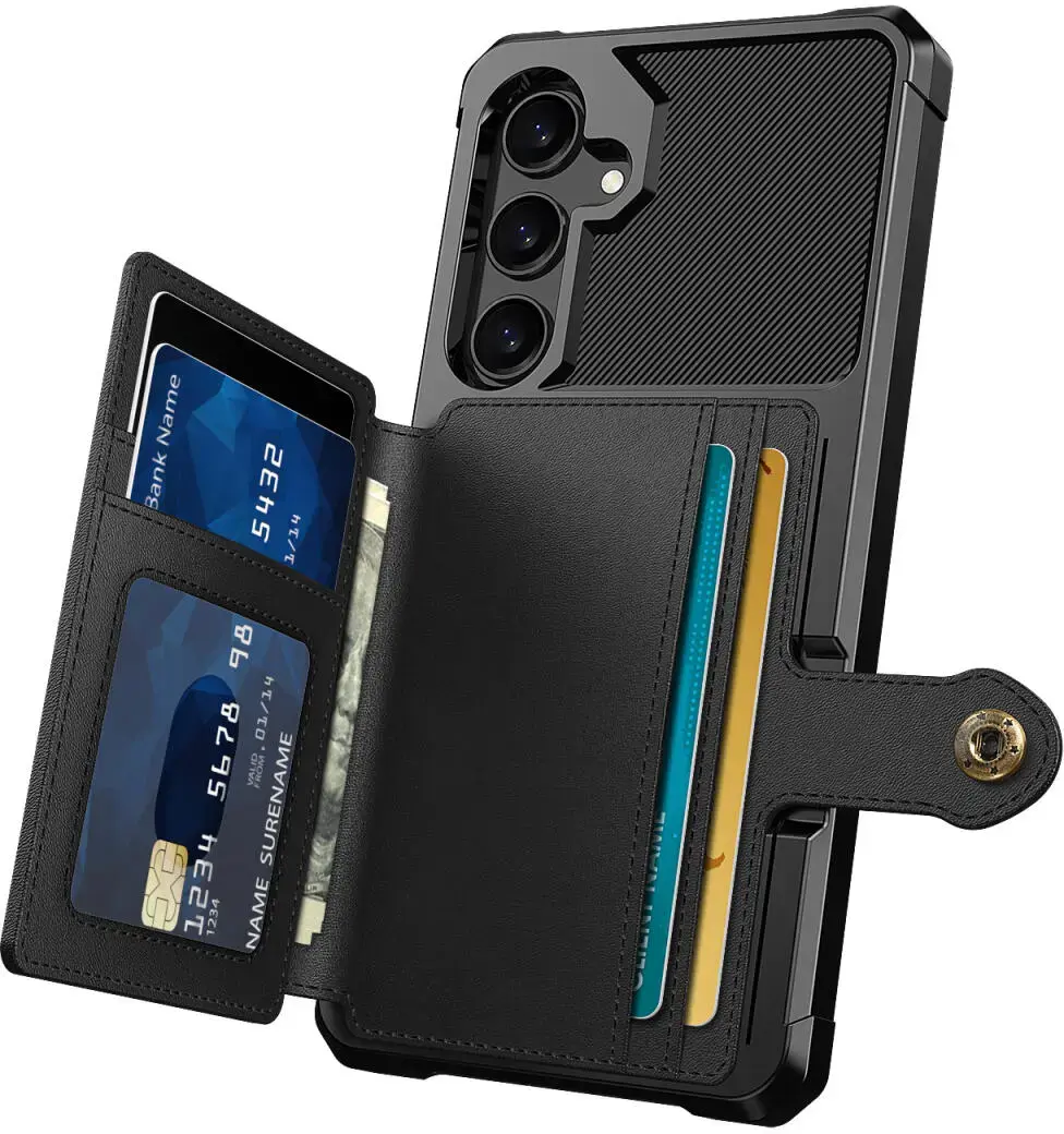 Samsung Galaxy A56 Hoesje 3-in-1 Pasjes Portemonnee Back Cover Zwart afbeelding 2